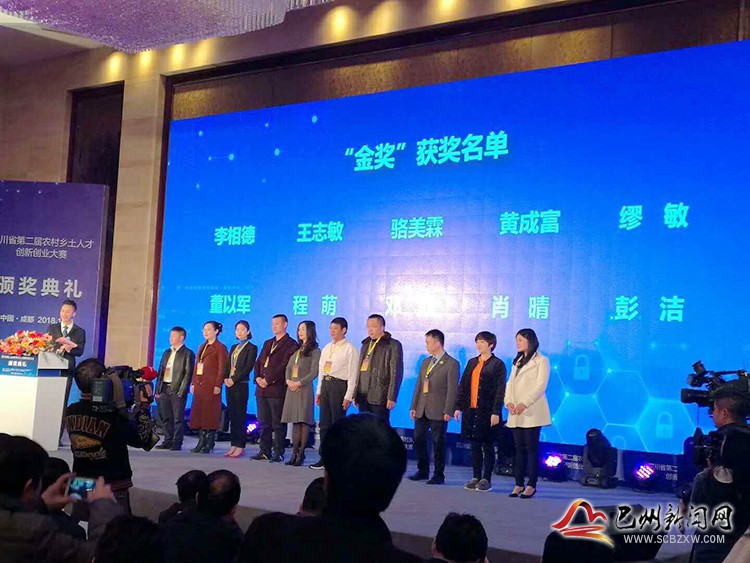 巴州区在四川省第二届农村乡土人才创新创业大赛中喜获金奖