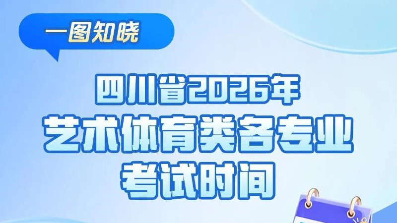 考生必看！一图知晓四川省2026年艺术体育类各专业考试时间